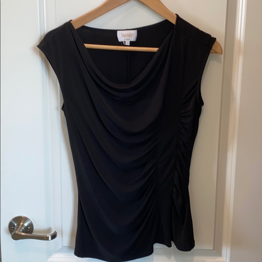 Black sleeveless blouse